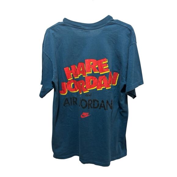 Vintage Nike Space Jam Michael "Hare Jordan" T-Shirt 1991 USA Blue Men's XL VTG - Picture 2 of 15